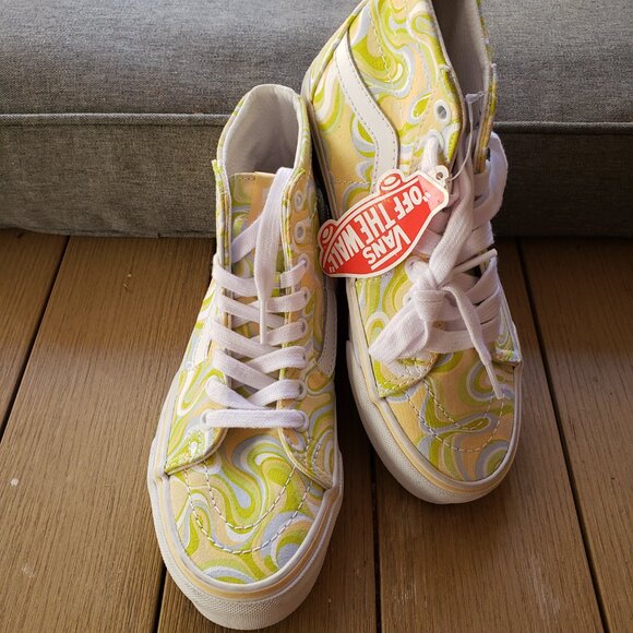 BNWT Vans SK8-HI Tapered 'Yellow Green' swirl (5) KICKS - Picture 2 of 9